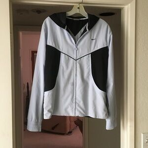NIKE/“ICE BLUE & BLACK”LOGO ZIP WINDBREAKER